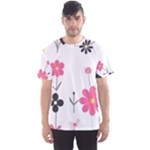  Minimalist Pattern With Simple Lines,flower And Shapes, Creating A Clean And Modern Men s Sport Mesh T-Shirt