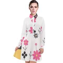 Long Sleeve Chiffon Shirt Dress 