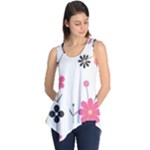  Minimalist Pattern With Simple Lines,flower And Shapes, Creating A Clean And Modern Sleeveless Tunic