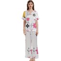 Short Sleeve Long Pants Satin Pajamas Set 