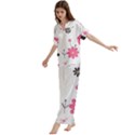 Short Sleeve Long Pants Satin Pajamas Set 