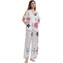 Short Sleeve Long Pants Satin Pajamas Set 