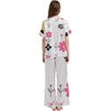 Short Sleeve Long Pants Satin Pajamas Set 