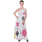  Minimalist Pattern With Simple Lines,flower And Shapes, Creating A Clean And Modern Empire Waist Velour Maxi Dress