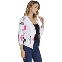 Women s Casual 3/4 Sleeve Spring Jacket 