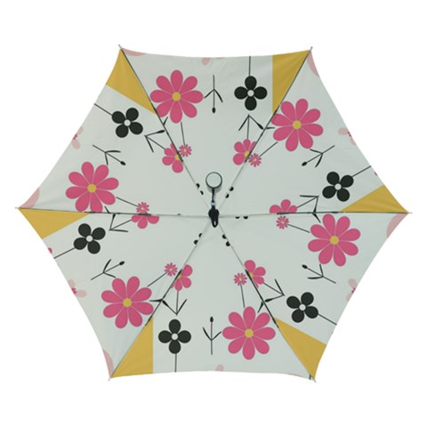 Minimalist Pattern With Simple Lines,flower And Shapes, Creating A Clean And Modern Automatic Folding Umbrella with Case (Small) from ArtsNow.com