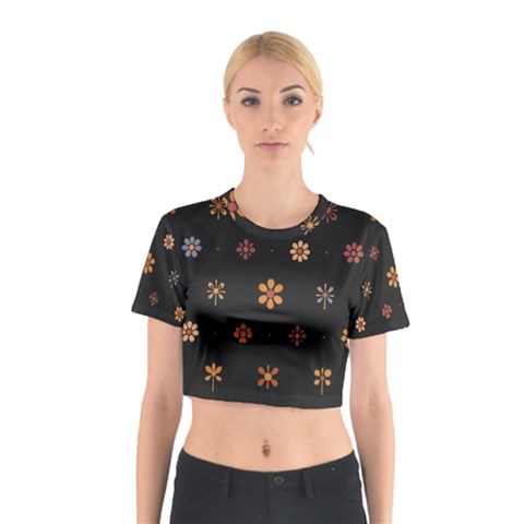 Minimalist Pattern With Simple Lines,flower And Shapes, Creating A Clean And Modern Cotton Crop Top from ArtsNow.com