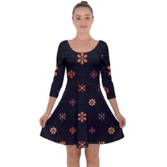 Quarter Sleeve Skater Dress 