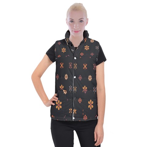 Minimalist Pattern With Simple Lines,flower And Shapes, Creating A Clean And Modern Women s Button Up Vest from ArtsNow.com