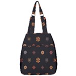 Minimalist Pattern With Simple Lines,flower And Shapes, Creating A Clean And Modern Center Zip Backpack