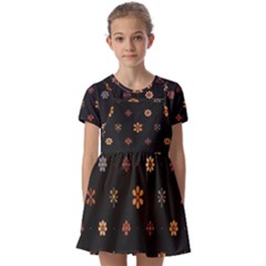 Kids  Short Sleeve Pinafore Style Dress 