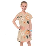 Minimalist Pattern With Simple Lines,flower And Shapes, Creating A Clean And Modern Kids  Drop Waist Dress