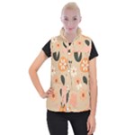 Minimalist Pattern With Simple Lines,flower And Shapes, Creating A Clean And Modern Women s Button Up Vest