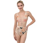 Minimalist Pattern With Simple Lines,flower And Shapes, Creating A Clean And Modern Tied Up Two Piece Swimsuit