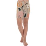 Minimalist Pattern With Simple Lines,flower And Shapes, Creating A Clean And Modern Kids  Lightweight Velour Capri Yoga Leggings