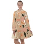 Minimalist Pattern With Simple Lines,flower And Shapes, Creating A Clean And Modern All Frills Dress