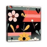  Minimalist Pattern With Simple Lines,flower And Shapes, Creating A Clean And Modern Mini Canvas 6  x 6  (Stretched)