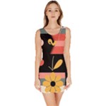  Minimalist Pattern With Simple Lines,flower And Shapes, Creating A Clean And Modern Bodycon Dress