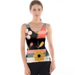  Minimalist Pattern With Simple Lines,flower And Shapes, Creating A Clean And Modern Women s Basic Tank Top