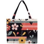  Minimalist Pattern With Simple Lines,flower And Shapes, Creating A Clean And Modern Mini Tote Bag