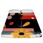  Minimalist Pattern With Simple Lines,flower And Shapes, Creating A Clean And Modern Fitted Sheet (Queen Size)