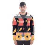  Minimalist Pattern With Simple Lines,flower And Shapes, Creating A Clean And Modern Men s Hooded Windbreaker