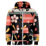  Minimalist Pattern With Simple Lines,flower And Shapes, Creating A Clean And Modern Men s Zipper Hoodie