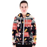  Minimalist Pattern With Simple Lines,flower And Shapes, Creating A Clean And Modern Women s Zipper Hoodie