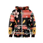  Minimalist Pattern With Simple Lines,flower And Shapes, Creating A Clean And Modern Kids  Zipper Hoodie