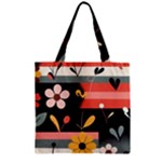  Minimalist Pattern With Simple Lines,flower And Shapes, Creating A Clean And Modern Zipper Grocery Tote Bag