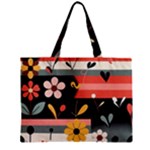  Minimalist Pattern With Simple Lines,flower And Shapes, Creating A Clean And Modern Zipper Mini Tote Bag