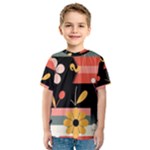  Minimalist Pattern With Simple Lines,flower And Shapes, Creating A Clean And Modern Kids  Sport Mesh T-Shirt