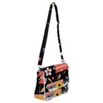  Minimalist Pattern With Simple Lines,flower And Shapes, Creating A Clean And Modern Shoulder Bag with Back Zipper