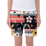  Minimalist Pattern With Simple Lines,flower And Shapes, Creating A Clean And Modern Women s Basketball Shorts