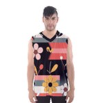  Minimalist Pattern With Simple Lines,flower And Shapes, Creating A Clean And Modern Men s Basketball Tank Top