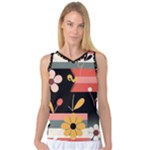  Minimalist Pattern With Simple Lines,flower And Shapes, Creating A Clean And Modern Women s Basketball Tank Top