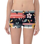  Minimalist Pattern With Simple Lines,flower And Shapes, Creating A Clean And Modern Boyleg Bikini Bottoms