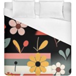  Minimalist Pattern With Simple Lines,flower And Shapes, Creating A Clean And Modern Duvet Cover (King Size)