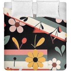 Minimalist Pattern With Simple Lines,flower And Shapes, Creating A Clean And Modern Duvet Cover Double Side (King Size) from ArtsNow.com