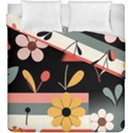  Minimalist Pattern With Simple Lines,flower And Shapes, Creating A Clean And Modern Duvet Cover Double Side (King Size)