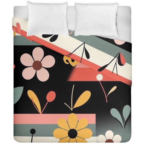 Minimalist Pattern With Simple Lines,flower And Shapes, Creating A Clean And Modern Duvet Cover Double Side (California King Size) from ArtsNow.com