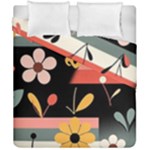  Minimalist Pattern With Simple Lines,flower And Shapes, Creating A Clean And Modern Duvet Cover Double Side (California King Size)