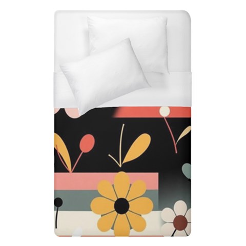 Minimalist Pattern With Simple Lines,flower And Shapes, Creating A Clean And Modern Duvet Cover (Single Size) from ArtsNow.com