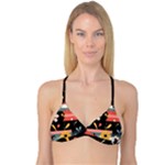  Minimalist Pattern With Simple Lines,flower And Shapes, Creating A Clean And Modern Reversible Tri Bikini Top