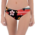  Minimalist Pattern With Simple Lines,flower And Shapes, Creating A Clean And Modern Reversible Classic Bikini Bottoms