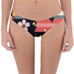  Minimalist Pattern With Simple Lines,flower And Shapes, Creating A Clean And Modern Reversible Hipster Bikini Bottoms