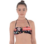  Minimalist Pattern With Simple Lines,flower And Shapes, Creating A Clean And Modern Tie Back Bikini Top