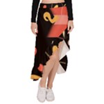  Minimalist Pattern With Simple Lines,flower And Shapes, Creating A Clean And Modern Asymmetrical Ruffle Hem Skirt 