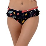  Minimalist Pattern With Simple Lines,flower And Shapes, Creating A Clean And Modern Frill Bikini Bottoms