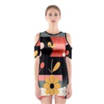  Minimalist Pattern With Simple Lines,flower And Shapes, Creating A Clean And Modern Shoulder Cutout One Piece Dress